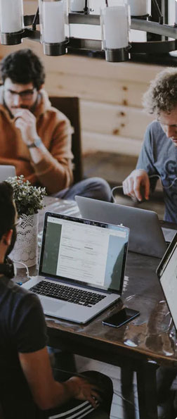 working-on-development Team designing web interface at Aumenso studio