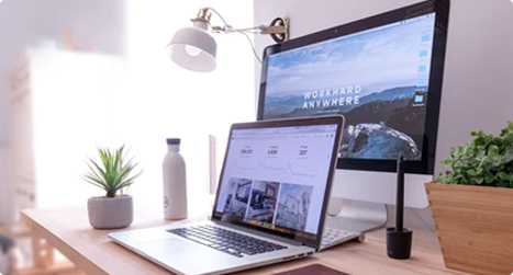 working-space Aumenso branding presentation on digital screen